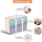 Packing Cubes for Travel - 7 Set Luggage Organizer Bags for Family, Mesh Breathable Travel Packing Cubes for Suitcases Durable Essentials Bags Set with Large Toiletries Bag(Beige)