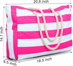 Becokan Beach Bags for Women Large Waterproof Beach Tote Bag Zipper Beach Bags Waterproof Sandproof Swim Pool Bag Large Tote