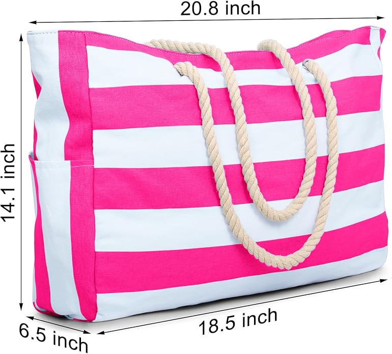 Becokan Beach Bags for Women Large Waterproof Beach Tote Bag Zipper Beach Bags Waterproof Sandproof Swim Pool Bag Large Tote