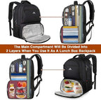 MATEIN Lunch Backpack for Men, 18 Inch Large Insulated Backpack Cooler with Lunch Compartment, Water Resistant Laptop Back pack with Lunch Box Bag for Work Travel Business College Picnic