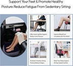 Inflatable Foot Rest for Travel, Soft Flocking Airplane Leg Rest Pillow, Portable Cushion Ottoman for Flights, Office, Home, Camping (Gray)