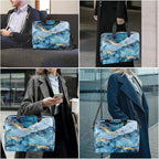 Laptop Bag Teal Blue Liquid Golden Marble Laptop Case Sleeve Messenger Bags with Shoulder Strap Briefcase for Laptop 13 14 14.5 15.6 16 in