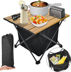 Foldable Camping Side Table, Ultralight Small Beach Aluminum, Portable Outdoor Table with Carry Bag and Storage for Picnic, Grill, Hiking, Fishing, Sand, Camping, Nature