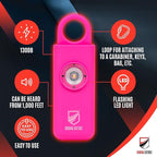 Original Defense® Siren Self-Defense Alarm - 130 dB Keychain Alarm with LED Strobe Light for Women, Children, and Elderly - Police Recommended - (Magenta, 1 Count)