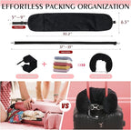 Stuffable Travel Pillow, Stuffable Neck Pillow for Travel, Neck Pillow Stuffed with Clothes Storage - No Extra Baggage Fees, Fits 5+ Days of Travel Essentials, No Filler (Black)
