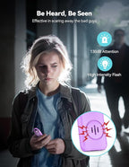 TECKNET Rechargeable Personal Safety Alarm for Women, 130dB Self Defense Keychain Alarm with SOS Strobe Light, Low Battery Notice, Loud Siren Safety Keychain for Girls Kids Elderly - Purple