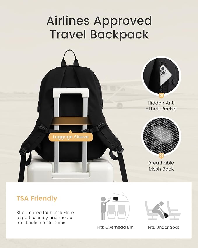 LOVEVOOK Laptop Backpack Women with 40oz Cup Holder Buckle Strap, 15.6 Inch Tech-Ready Work Backpack, TSA-compliant for Travel & College with Versatile Mesh Pocket, Blush Pink