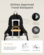 LOVEVOOK Laptop Backpack Women/Men with 40oz Cup Holder Buckle Strap, 17.3 Inch Tech-Ready Work Backpack, TSA-compliant for Travel & College with Versatile Mesh Pocket, Black