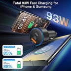 USB C Car Charger 3Pack, 3-Port 93W Dual PD USB-C & USB-A Fast Charging Cigarette Lighter USB Charger for Samsung S25 S24, Car Phone Adapter Accessories for iPhone 17/Air/16/15 Pro Max, Pixel