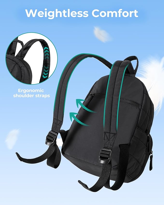 BAGSMART College Laptop Backpack, Mini Backpack for Women, Lightweight Small Backpack Purse, Bookbag for Work College, Water Resistant, Baby Pink