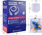 Dison 100Pairs Silicone Ear Plugs, 32dB Corded Reusable Earplugs for Hearing Protection, Noise Reduction for Shooting Range, Work, Travel