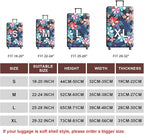 WUJIAONIAO Travel Luggage Cover Baggage Suitcase Cover Protector Skins 18-32 Inch (Flower, M (for 22-24 inch luggage))