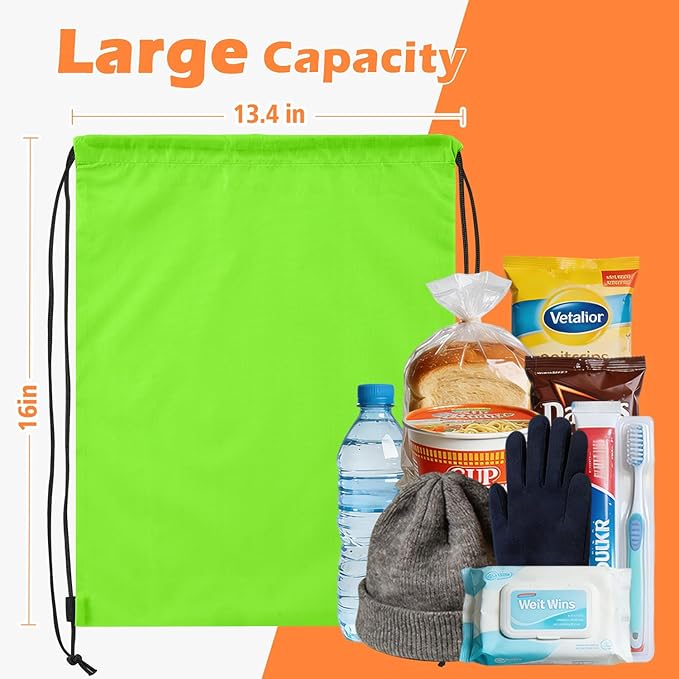 Lzerking 50 Pcs Drawstring Backpack Bulk -10 Colors, 13.4x16 Inches Reusable Drawstring Bags for Gift, Homeless, HTV, Gym, Sports, Lightweight & Machine Washable