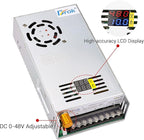 DROK 48V Power Supply, AC 110V/220V to DC 0-48V 10A 480W Buck Converter Dual Display, Variable Adjustable Transformer Regulated 5V 12V 24V 30V 36V 48V Volt Switching Voltage Adaptor 10A Amp Charger