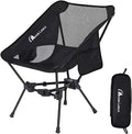 MOON LENCE Portable Camping Chair Backpacking Chair - The 4th Generation Ultralight Folding Chair - Compact, Lightweight Foldable Chairs for Hiking Mountaineering, Beach (Black-1Pack)