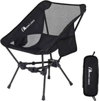 MOON LENCE Portable Camping Chair Backpacking Chair - The 4th Generation Ultralight Folding Chair - Compact, Lightweight Foldable Chairs for Hiking Mountaineering, Beach (Black-1Pack)