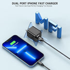 iPhone Fast Charger,2Pack 10FT iPhone Charge 2.1A Dual Port USB Wall Charger Block Plug Adapter with Long Fast Charging Lightning Braided Cable Cord for iPhone 14 13 12 11 Pro Max XS XR 8 7 Plus iPad