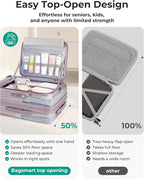 BAGSMART Top Opening Carry On Luggage 22x14x9 Airline Approved with TSA Lock, Expandable 20 Inch Deep Compartment Hard Shell Suitcases with Double Spinner Wheels, Purple