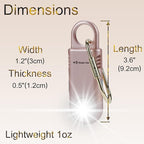135dB Rechargeable Personal Safety Alarm Built-in Ultra-Bright Flashlight Non Slip Grip Keychain Emergency SOS Siren for Women, Students, Night Runner. Loud Sound Hiking Bear Alerts Hook. Rose Gold