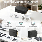 Travelkin Large Cord Organizer Travel, Electronic Organizer Travel Case, Expandable Cable Organizer Bag For Cords, Chargers Phone, Usbs, Tablet (Up to 10"), SD Card (Black)