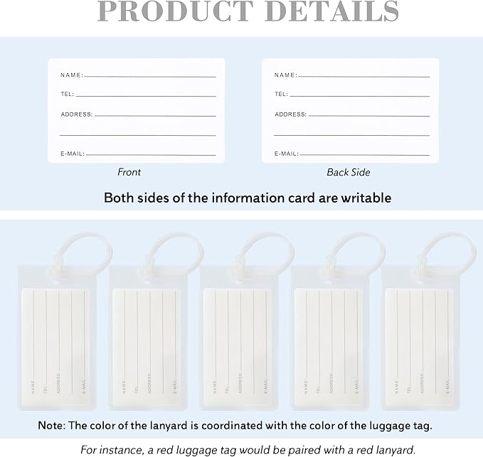 30 Pack Luggage Tags for Suitcases, Airplane Travel Essentials for Flying, International Travel Must Haves, and Luggage Accessories by Sodsay