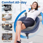 CushZone Seat Cushion, Memory Foam Office Chair Seat Cushion for Office Chairs/Car/Long Trip/Desk Chair/Gaming, Large Size for Sciatica & Hip & Tailbone Pain Relief, Sciatica Support (Light Gray)