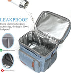 MIYCOO Lunch Bag & Lunch Box for Men Women, Double Deck Leakproof Insulated Soft Large Adult Camping Cooler bag for Work, Beach, Picnic, Travel (Blue, 15L)