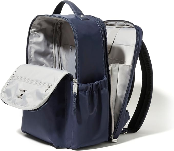 Baggallini Tribeca Expandable Laptop Backpack - 15"x11" Lightweight RFID Computer Bag for Work & Travel with Luggage Sleeve