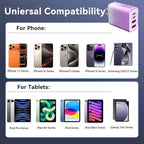 USB C Wall Fast Charger Block, 40W 4-Port Type C Chargers Fast Charging Blocks PD Power Charger Adapter+QC 3.0 USB Multiport Charger Brick for Phone 17/16/15/14/13/12 Pro Max, i-Pad, Galaxy S25-2Pack