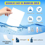 FIXSMITH Laundry Detergent Sheets - 100 Loads (50 Sheets) Fragrance Free - Hypoallergenic,Unscented,Eco Friendly Laundry Detergent Strips Concentrated Travel Detergent Sheets.Plastic-Free,Liquidless