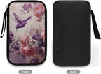 Purple Hummingbird Cord Organizer Travel Portable Electronic Organizer Travel Case Tech Pouch for Cable Cord Charger Phone Earphone Power Bank