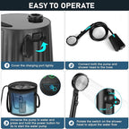 Portable Shower for Camping Essentials: 10000mAh Rechargeable Battery Powered Shower, IPX8 Waterproof Camp Shower Pump, 5-Speed Outdoor Shower with LED Display, Camping Gifts for Men, Dog Bath, Hiking