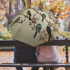 Strongest Windproof Travel Umbrella Birds on Branches Printed Automatic Folding Rain Umbrella, Durable Premium Grip, Fits Car & Backpack