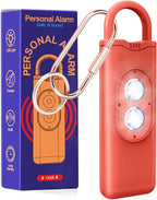 Halo-Siren Alarm, HaloSiren Personal Safety Alarm - Travel Safe Alarm with 130db Loud and LED Strobe Light, Safety Keychain Compatible with Bags, Keys, Backpacks (Orange)