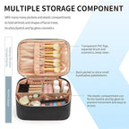 OCHEAL Makeup Bag, Portable Cosmetic Bag, Large Capacity Travel Makeup Case Organizer, Black For Women Toiletry Bag for Girls Traveling With Handle and Divider