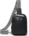 LATMAP Sling Bag For Women Faux Leather Small Casual Daypack Backpack Fanny Pack Crossbody Chest Bags Purse
