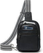 LATMAP Sling Bag For Women Faux Leather Small Casual Daypack Backpack Fanny Pack Crossbody Chest Bags Purse
