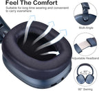 C6 Active Noise Cancelling Headphones, Wireless Over Ear Bluetooth Headphones, 60H Playtime, Lightweight Folding Deep Bass Comfort Fit Ear Cups Headset with Mic for iPad/Travel/PC/Home Blue