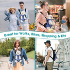 Dog Backpack Carrier, Front Pocket for Essentials, Legs Out Carrying Sling Travel Bag for Small Medium Dogs 4-7 Lbs, Soft Wearable Puppy Chest Carry Backpacks for Walking/Hiking/Camping/Traveling