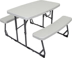 Stansport Compact Portable Kids Picnic Table – Foldable Space-Saving Design with Locking Legs – Lightweight Children’s Picnic Set for Travel, Parks, Campsite – Durable Steel Frame & Easy Clean Surface