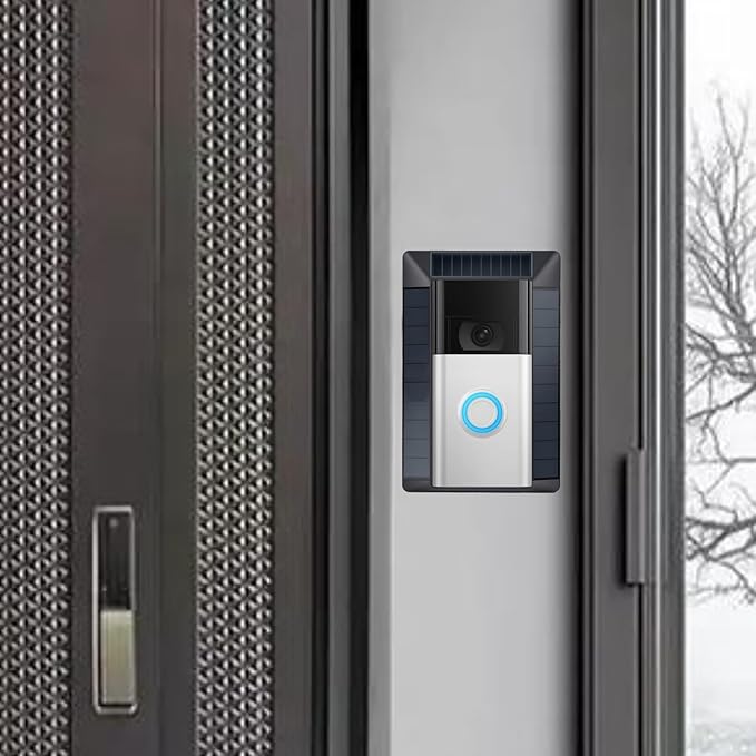 Solar Charger Compatible with Ring Video Doorbell (2020 Release), Micro USB Port Only, Not for USB-C or 2-Prong Ports, Waterproof Solar Panel for Continuous Power(2nd Gen-2020 Release)