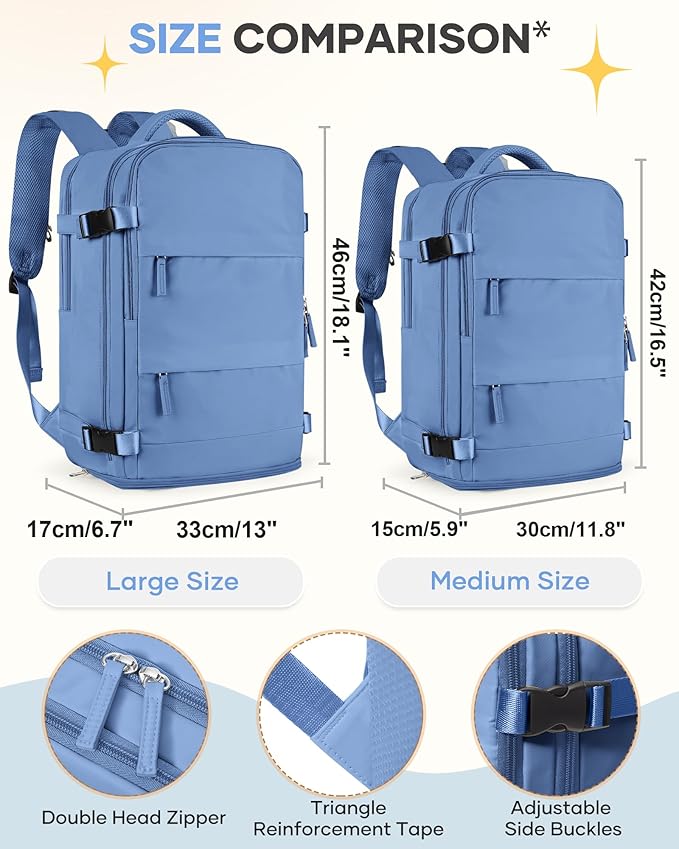 coofay Large Travel Backpack For Women Men Airline Approved Carry On Backpack Flight Approved Waterproof Sports Luggage Backpack Casual Daypack Small Hiking Backpacks