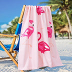 Genovega 2 Packs Oversized Beach Towel Set 36 x 72 in Large Big Pool Camping Swim Clearance Soft Towels Travel Essentials Accessories Must Haves Vacation Adult Necessities Gifts Seashells Flamingo