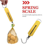 2pcs Portable Mechanical Hanging Hook Scales 50kg Vertical Spring Balance Handheld Food Produce Fish Weighing Scale for Luggage Travel Outdoor Use