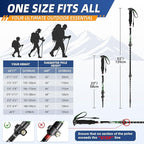 Lightweight Collapsible Trekking Poles for Hiking – 2 Pack Adjustable Hiking Poles, Aluminum Walking Sticks for Skiing, Nordic Walking, Retractable Walking Sticks for Seniors, Women, Men