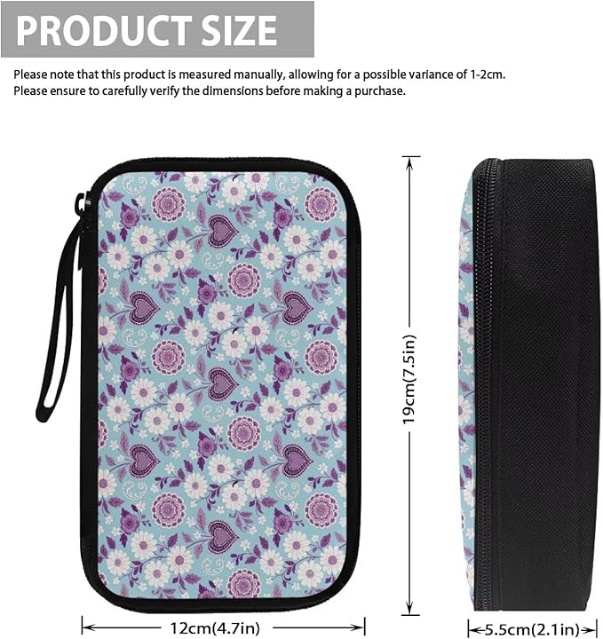White Flowers Travel Cord Organizer Case Cord Organizer Travel Large Storage Bag holds Phone Power Bank SD Card Tech Accessory Electronic Accessories Carry Case
