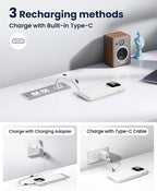 Portable Charger with Built-in Cables,22.5W Super Fast Charging Power Bank Slim Phone Charger,10000mAh Travel Battery Pack Battery Bank with Smart LED Display for iPhone, Android & USB-C