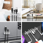 INCHOR Cord Organizer, Clear Cable Clips Cable Management, Cable Organizers USB Cable Holder Wire Organizer Cord Clips, 2 Packs Cord Holder for Desk Car Home and Office (5, 3 Slots)
