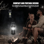 EXTRASTAR 2 Pack LED Battery Operated Lights, Portable Survival Battery Powered Lamp, Camping Lantern, Suitable for Hurricane, Emergency, Storm, Outages, Outdoor Collapsible Lanterns, Black