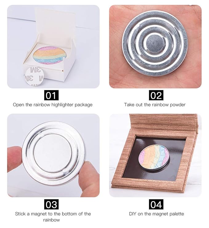 FantasyDay Pro 6 Colors 3D Baked Rainbow Highlighter Eyeshadow Makeup Palette Xmas Cosmetic Blusher Shimmer Powder Contouring Kit Unicorn Blush